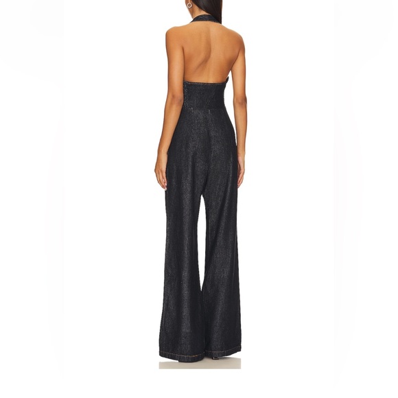 Denim halter Isadore jumpsuit - Picture 2 of 2